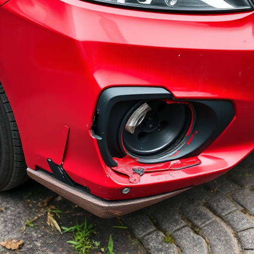 damaged car bumper