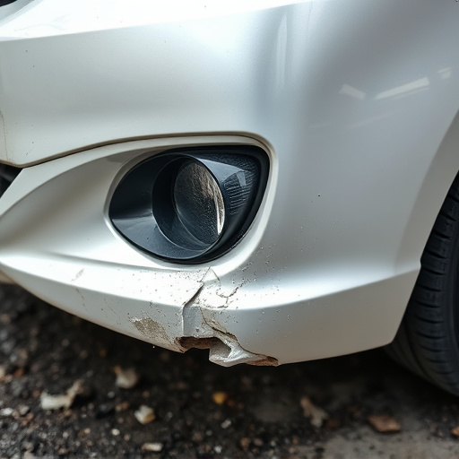 damaged car bumper