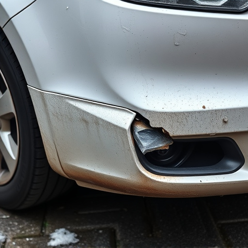 damaged car bumper