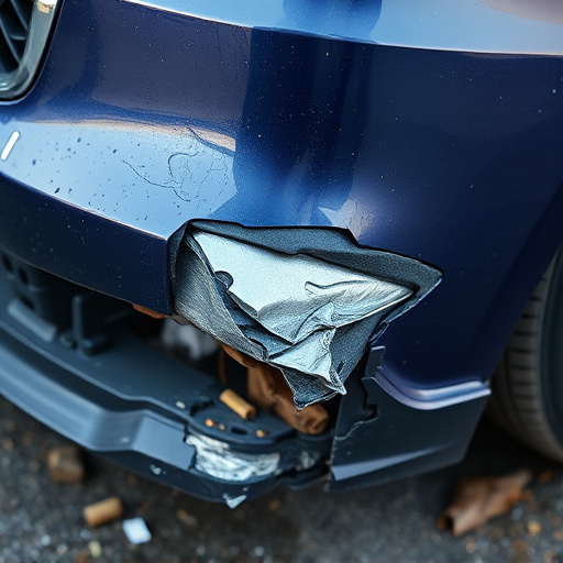 damaged car bumper