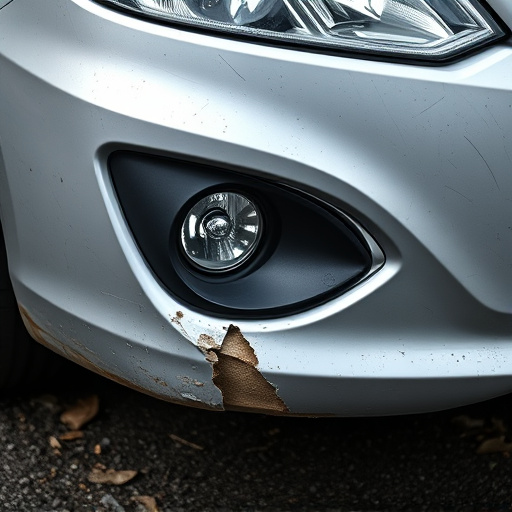 damaged car bumper