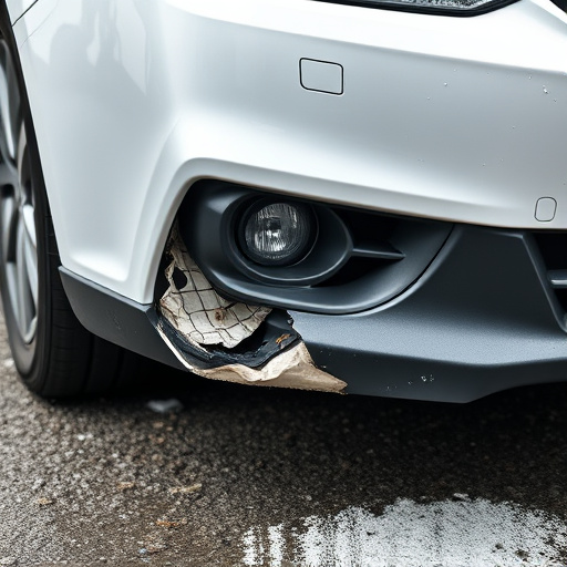 damaged car bumper