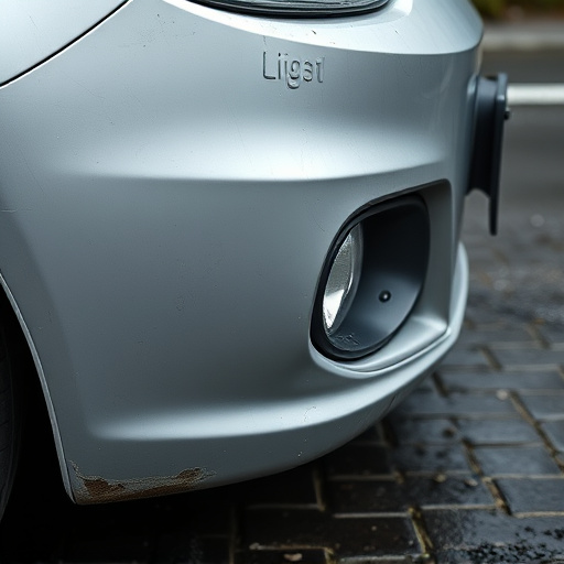 damaged car bumper