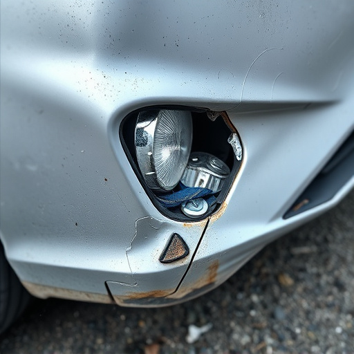 damaged car bumper