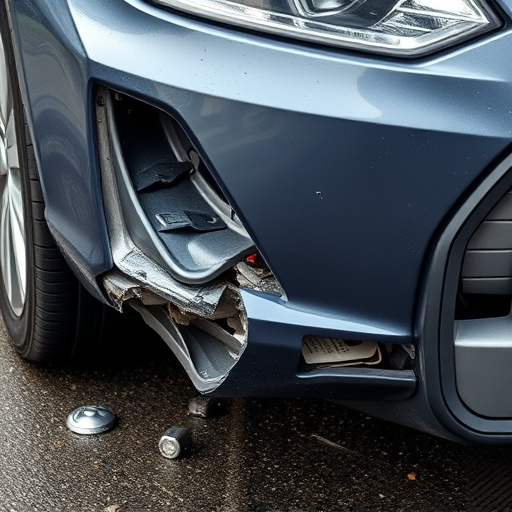 damaged car bumper