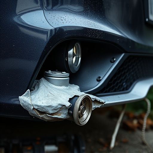 damaged car bumper