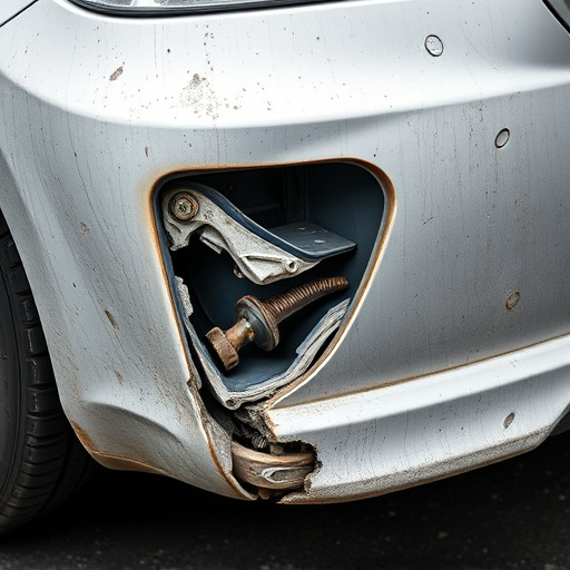 damaged car bumper