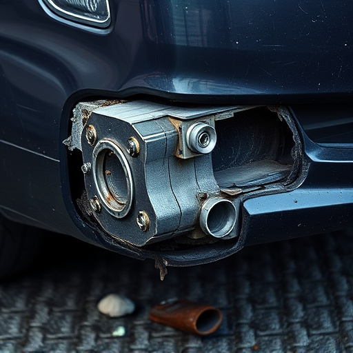 damaged car bumper