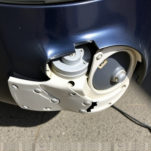 damaged car bumper
