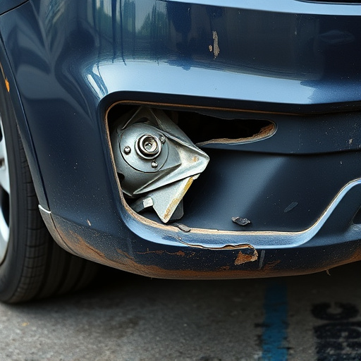 damaged car bumper