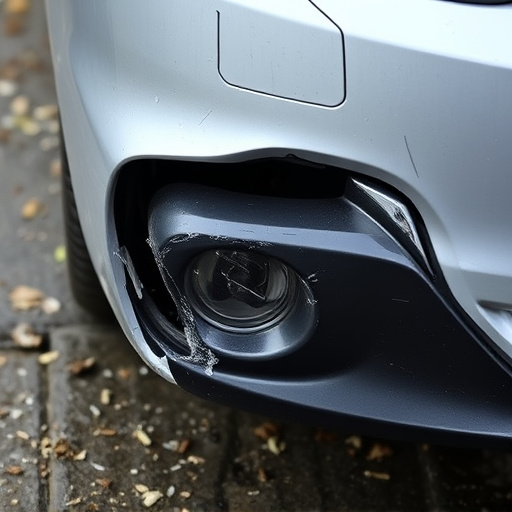 damaged car bumper