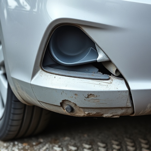 damaged car bumper