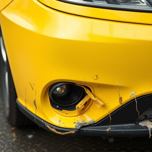 damaged car bumper