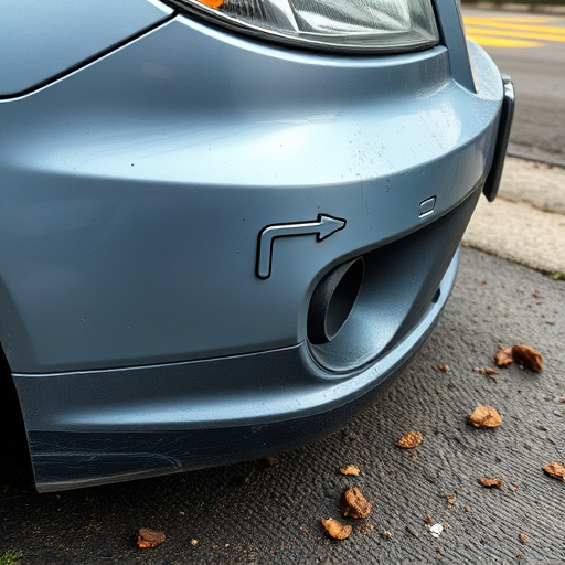 damaged car bumper