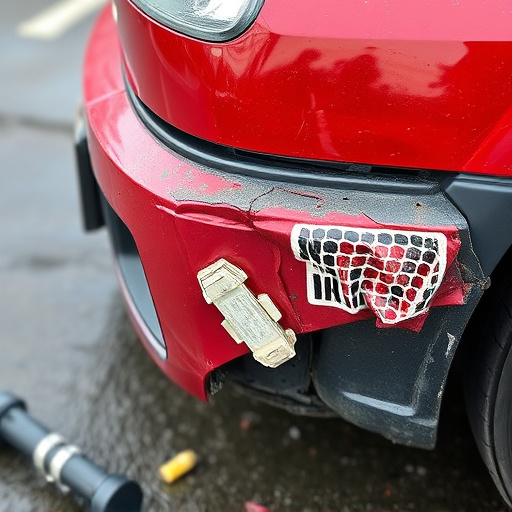 damaged car bumper