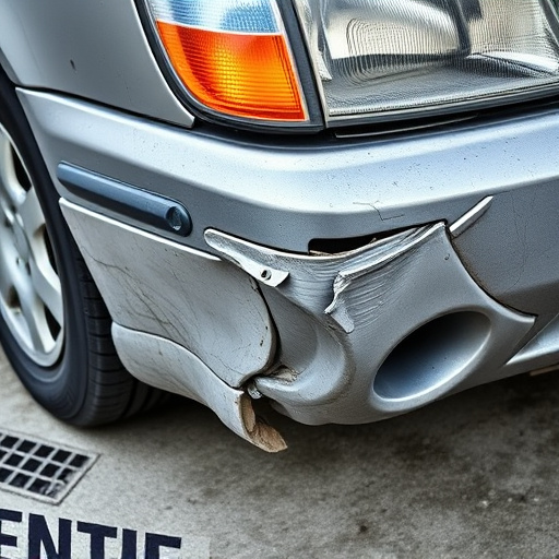 damaged car bumper