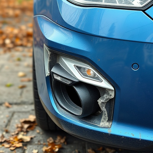 damaged car bumper