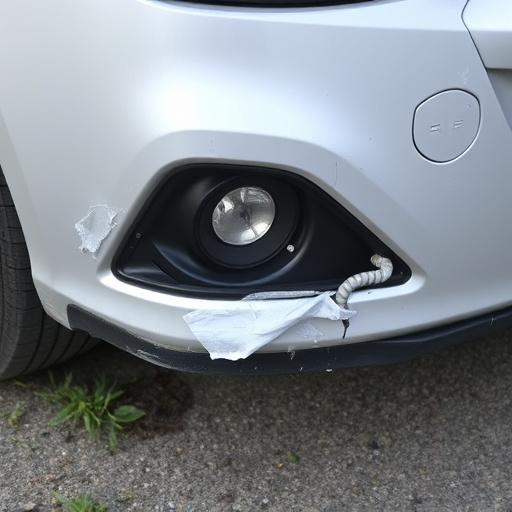 damaged car bumper