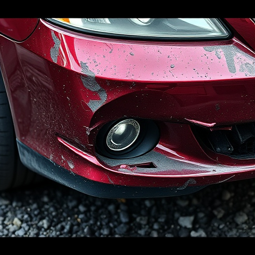 damaged car bumper