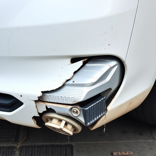 damaged car bumper