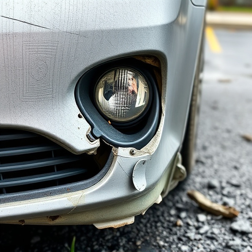 damaged car bumper