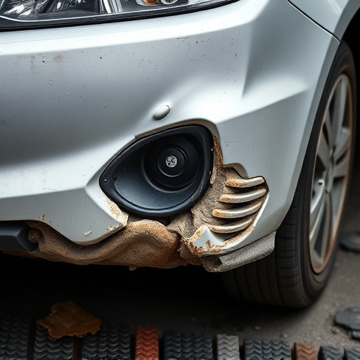 damaged car bumper