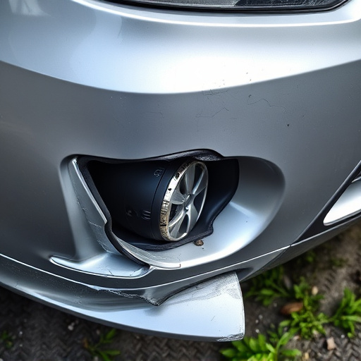 damaged car bumper