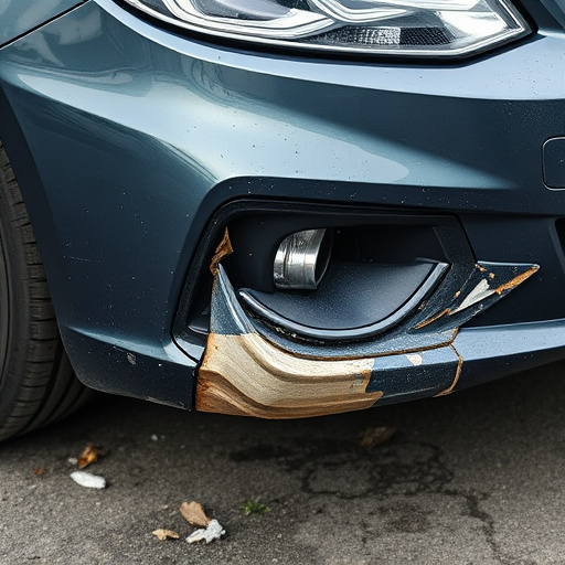 damaged car bumper