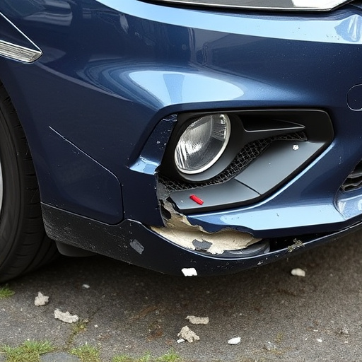 damaged car bumper