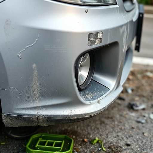 damaged car bumper