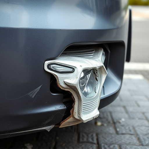 damaged car bumper
