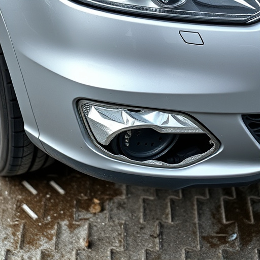 damaged car bumper
