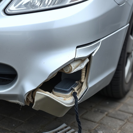 damaged car bumper