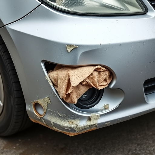 damaged car bumper