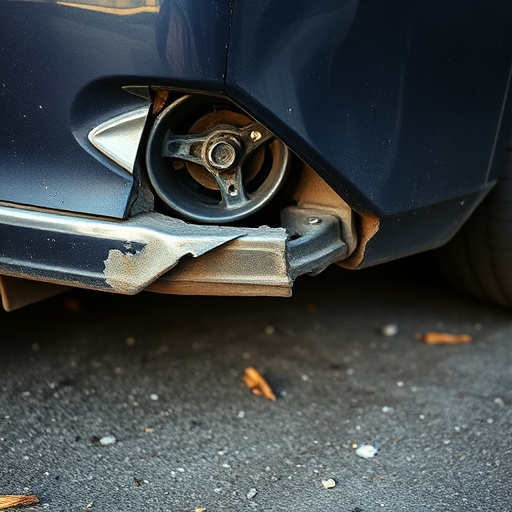 damaged car bumper