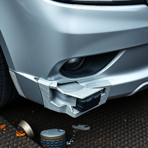 damaged car bumper