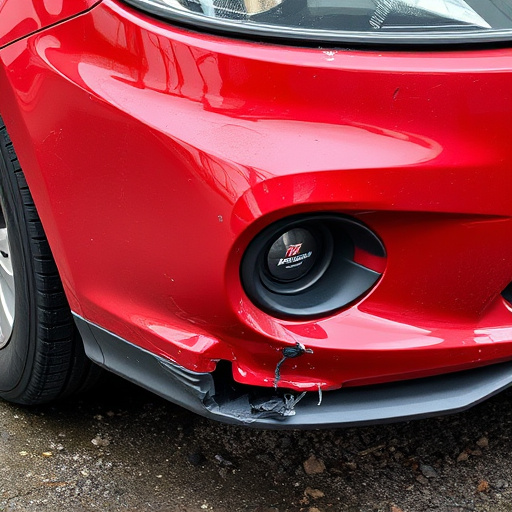 damaged car bumper