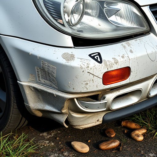 damaged car bumper
