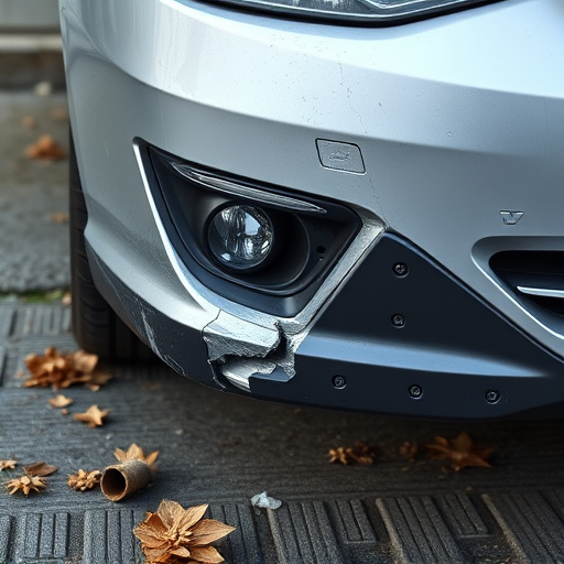 damaged car bumper