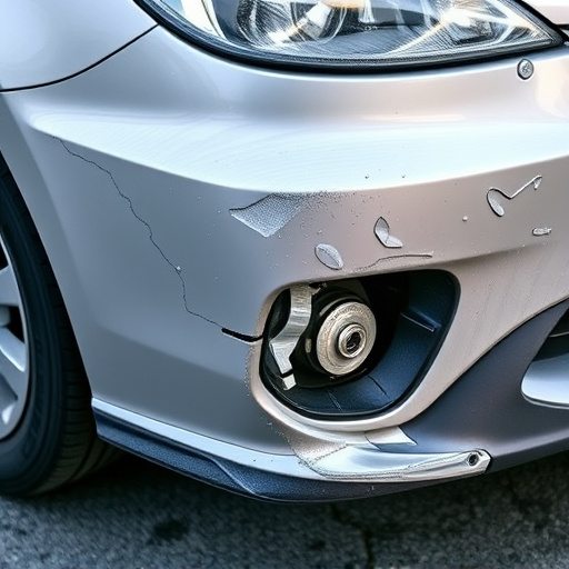 damaged car bumper