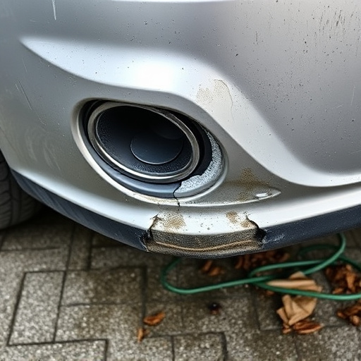 damaged car bumper