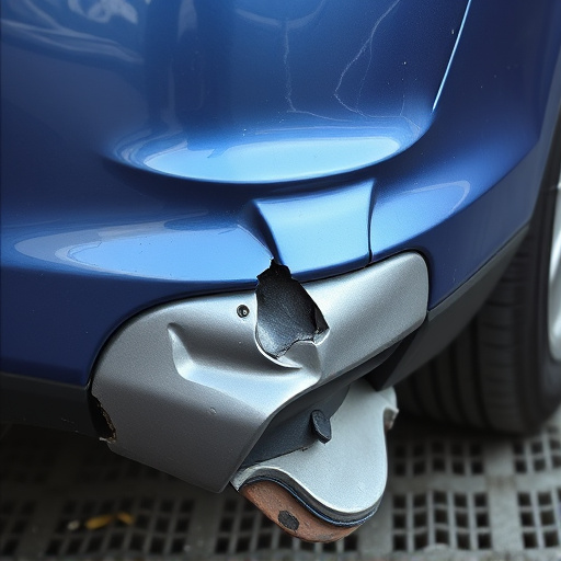 damaged car bumper