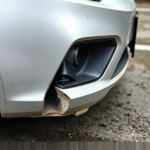 damaged car bumper