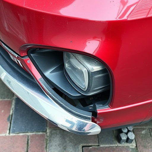damaged car bumper