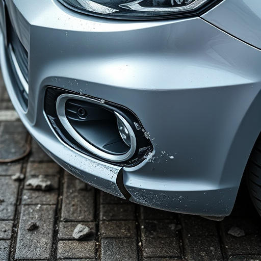 damaged car bumper