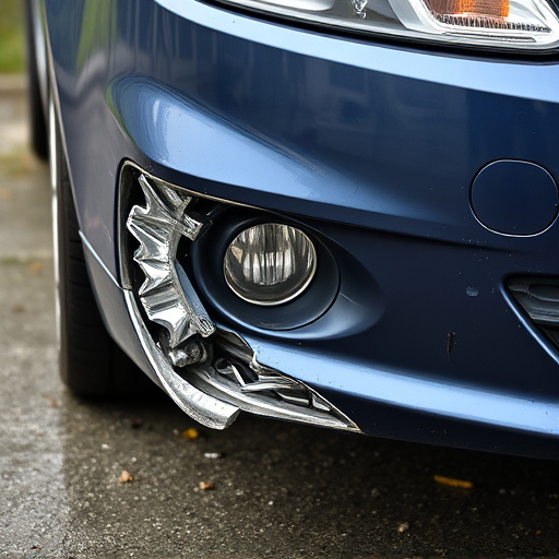 damaged car bumper