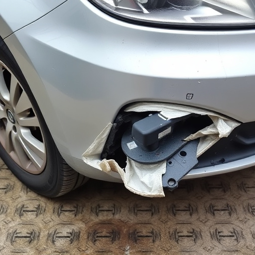 damaged car bumper