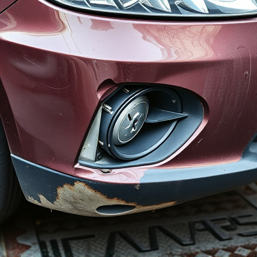 damaged car bumper