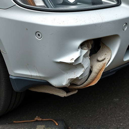damaged car bumper