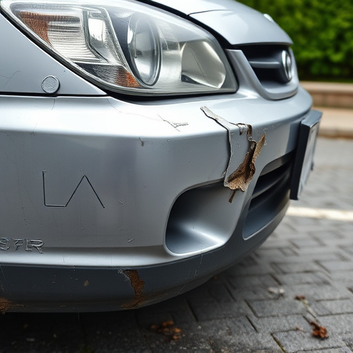 damaged car bumper